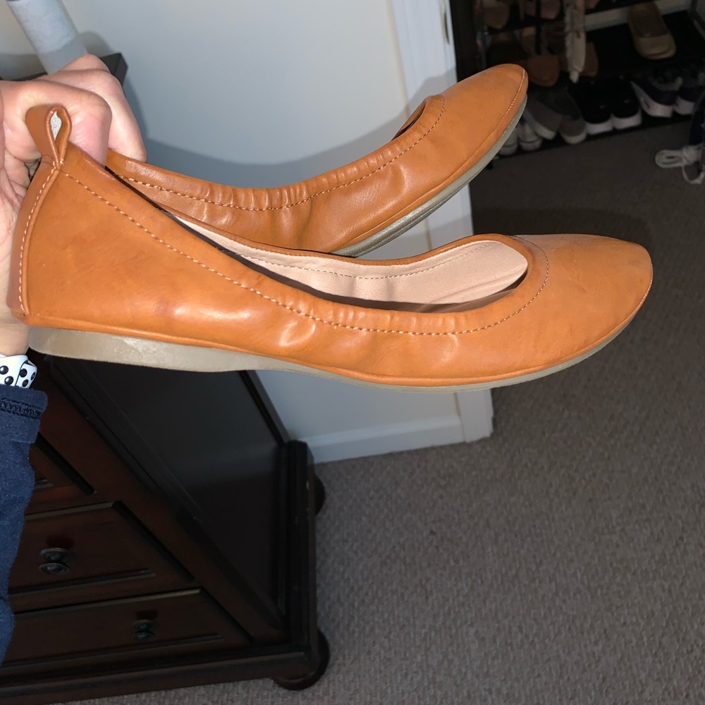 Brown flats worn once